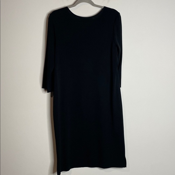Ming Wang | Women’s Classic Black Ponte Knit V-Neck Dress Size Large - Picture 7 of 7